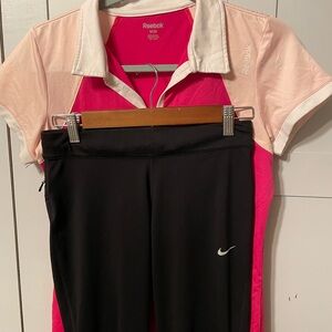 Reebok Women's Top Bundle with Nike leggings.